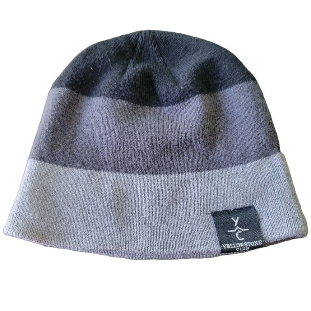 Yellowstone Club Private Ski Snow Beanie Tri Tone Big Sky Montana YC Rare